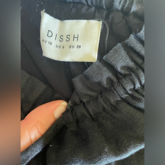 BONNIE BLACK LINEN LONG SKIRT - 6 / BLACK - Picture 4 of 4